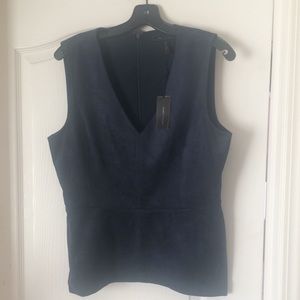 Bcbg Maxazria Faux suede peplum top, NWT